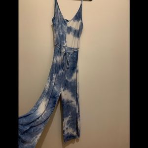 Blue and White Jumpsuit